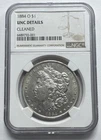 1884 O Morgan Silver Dollar NGC Unc Details Cleaned
