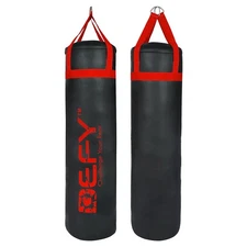 DEFY Heavy Duty Punching Bag for Boxing – Premium Leather Unfilled Hanging