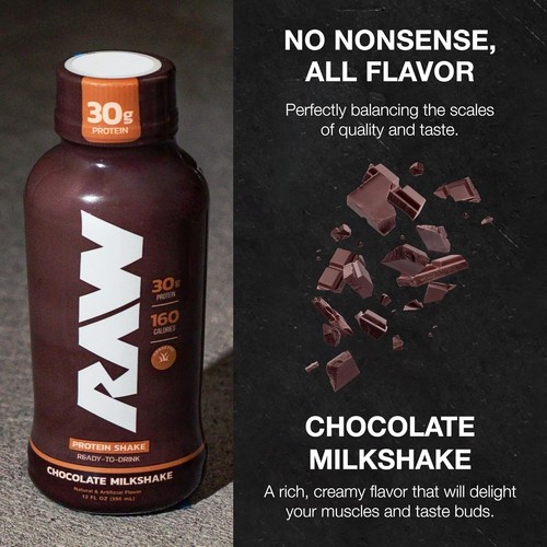 RAW Ready-to-Drink Protein Shake, Chocolate - RTD Drinks with... - Picture 4 of 6