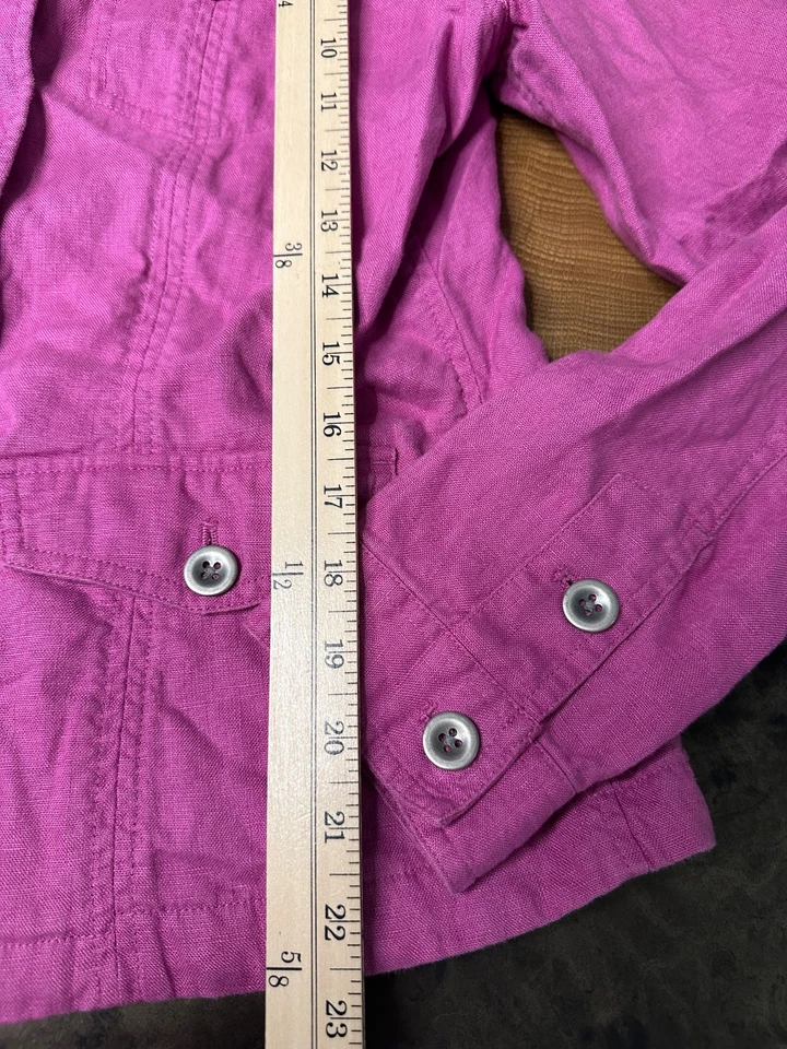CHAQUETA CARGO EDDIE BAUER LINO AJUSTE RELAJADO NO ESTRUCTURADA MUJER M Foto 4 de 4