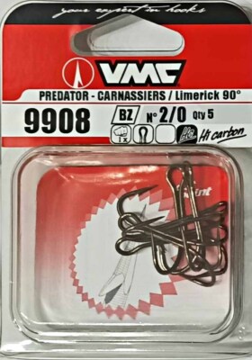 VMC 9908BZ  Gr.2/0 Double Limerick 90° - Doppelhaken  Haken Angelhaken 5 Stk.