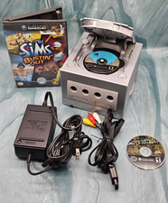 Nintendo Gamecube DOL-001 Silver Console Bundle W/ Power Cord/Outputs  3 Games