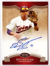 Ben Revere 2012 Topps Tier One On Card AUTOGRAPH Minnesota Twins #'d 153/235