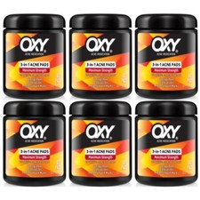 6 Pack Oxy Maximum Action 3 In 1 Acne Treatment Pads 90 Count Each