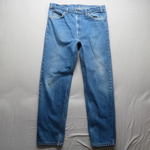 Vintage 80s-90'S Levi's 20505-0217 Orange Tab Tapered Denim Pants, Made in USA, Men's Size 37 cotton navy blue type Vintage Second Hand