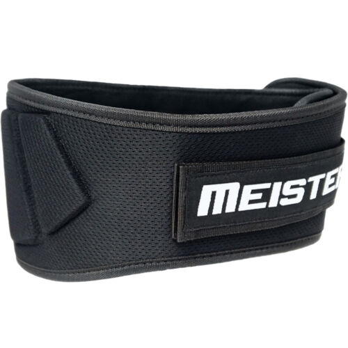 MEISTER CONTOURED NEOPRENE WEIGHT LIFTING BELT - BLACK Power Back Support S-XXL - Picture 1 of 4