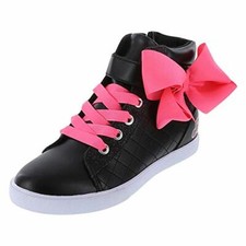 Jojo Siwa Youth Girls' Black Pink High Top Fashion Sneakers