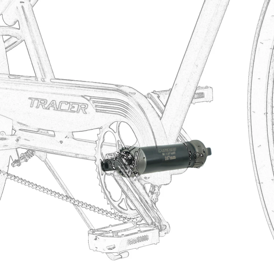 NECO 1.37" x24T Fat Bike Soporte Inferior Carcasa Ancho 120mm Longitud Eje 167mm Foto 3 de 3