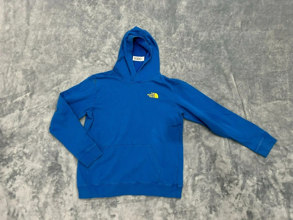 THE NORTH FACE 男孩针织衫 特大号 (18/20) 蓝色 HOODIE FLEECE PULLOVER — 第 3/4 张图片