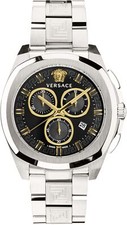 Versace VE7CA0723 New Chrono Geo black silver Stainless Steel Men's Watch NEW