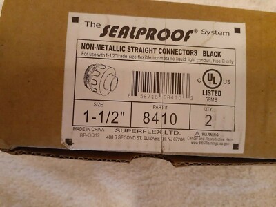 Superflex 8410 Sealproof Non-Metallic Straight Connector 1-1/2'' (Lot of 2)