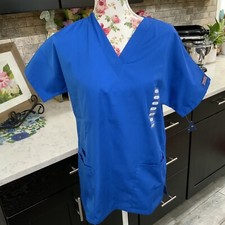 Cherokee Scrub Top Style 4700 Womens Size XS V Neck Royal Blue New With Tags