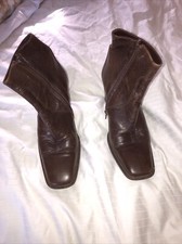 Brown Leather Boots Size 5 By HOBBS