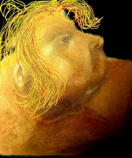 Surrealist, Impressionist, pastel drawing -The Baby