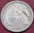 1844 O Seated Liberty Half Dime 5c XF + Det. RARE 180° rotated dies #49316