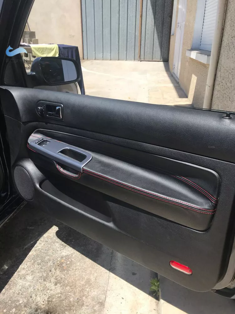 4 NEW Black Leather Door Panel Armrest Lid Cover for VW Golf MK4