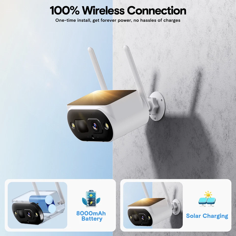 Sistema de Cámara CCTV Inalámbrica con Monitor NVR 4MP Cámaras de Seguridad Solar Exterior Foto 3 de 4