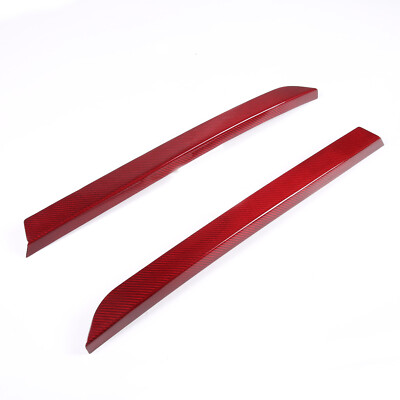 Fits Corvette C8 Stingray High Wing Spoiler Accent Trim Cover Red Carbon Fiber