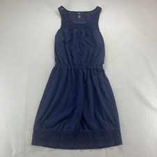 Gap Dress Womens Blue Large Sleeveless Crochet Knit Midi Tie Waist Ladies Casual