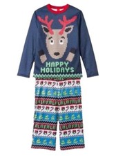 Happy Holidays Infant Toddler Boys Reindeer Pajamas Christmas Sleep Set