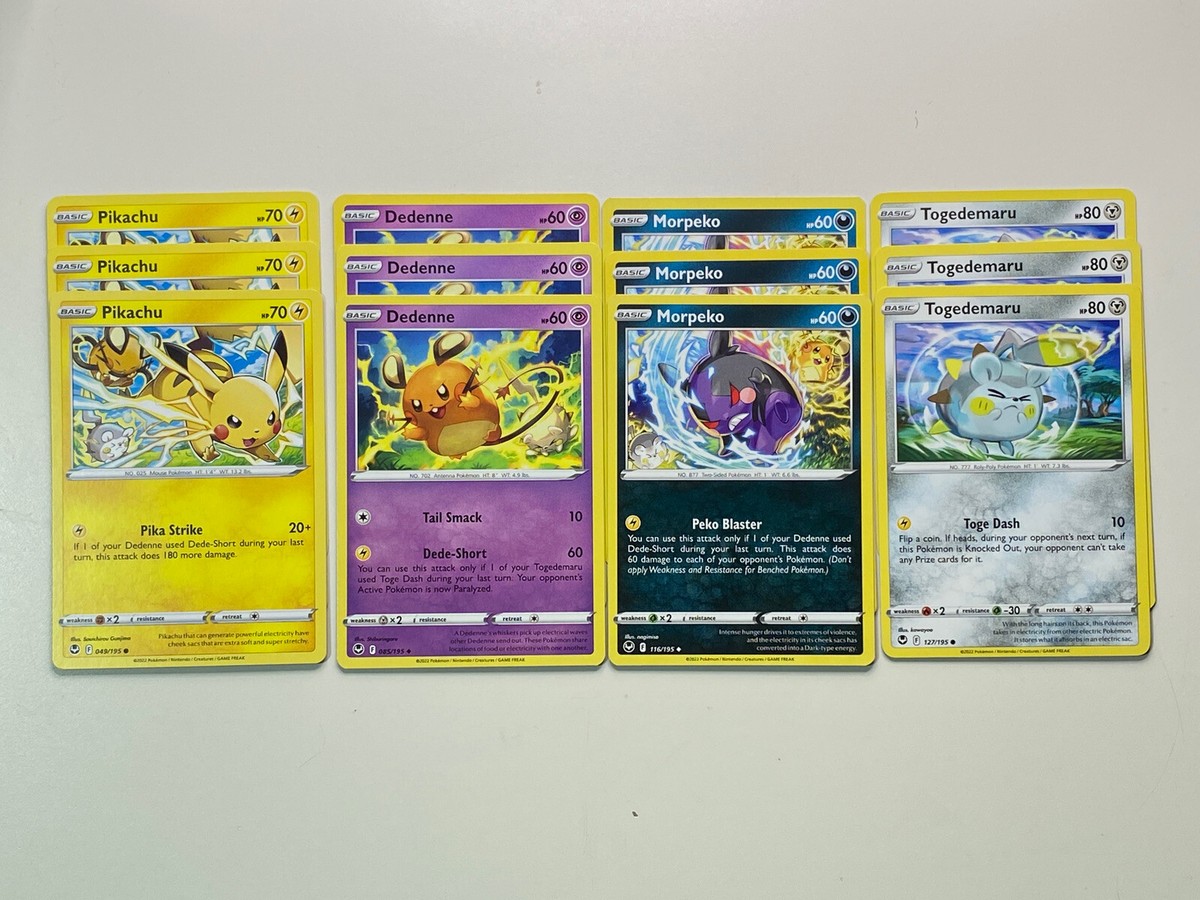 ぽめ Pokémon TCG 3X Each Morpeko 116/195 Pikachu 049/195 Togedemaru