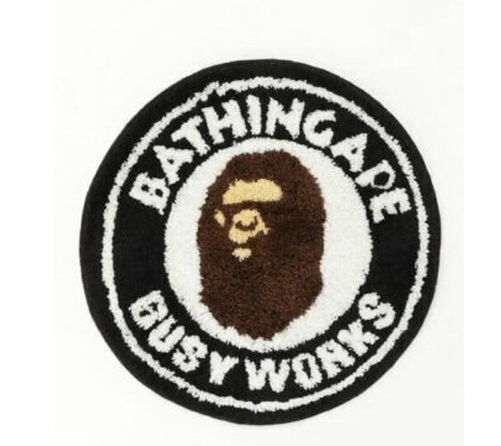 New A BATHING APE Ape Head BUSY WORKS RUG MAT Auth from BAPE