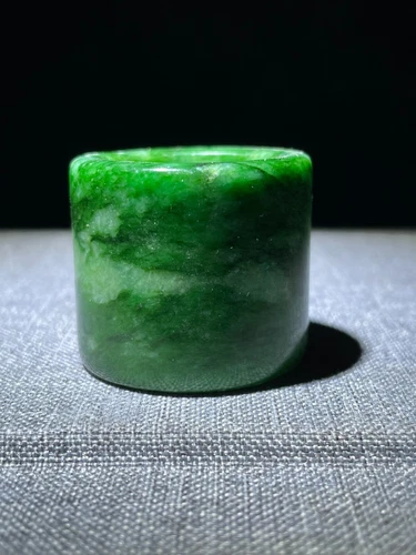 China collect natural old Green jade Ring Thumb ring natural Jade Ring 20-22MM - Picture 3 of 5