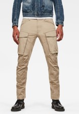 NWDST G-Star RAW Men's Dune Beige 3D Cargo Straight Tapered Premium Twill Pants