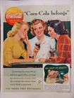 1941 vintage Coca-Cola print ad, The paws that refreshes