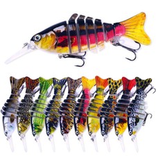 Multi Jointed Fishing Lure Crankbait Swimbait Minnow Bait 7 Segment Wobbler 16g