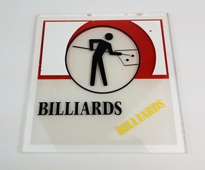 Heavy Plastic Billiards Room Shooting Pool 12" Sign 3D Man Cave