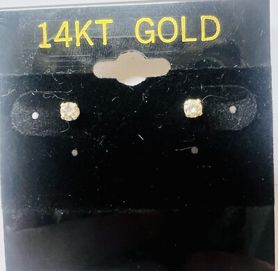 14 Karat Gelbgold 0,20 kt Rundschliff Diamant Ohrstecker 500 $