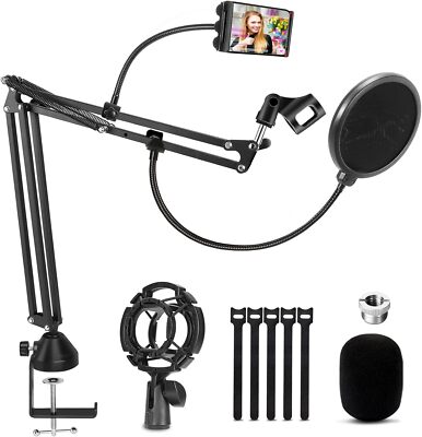 Profi Schwerlast Mikrofon Ausleger Arm 2,5 kg Last für Blue Yeti Shure SM7B Upgrade