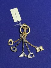 Coach Perforated "COACH" Letters Metal Bag Charm Key FOB 91474 98
