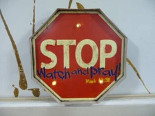 STOP Retro Metal Tin Sign Posters LED Light Box Kitchen Cafe Bar Wall Art USA