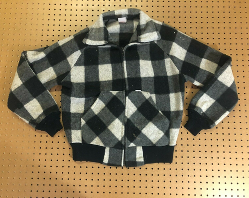 Vtg Carhartt Plaid Polyester Fleece Zip 