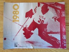 Rare XIII OLYMPIC WINTER GAMES Lake Placid 1980 Poster JIM CRAIG Miracle on Ice