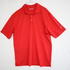 Nike Golf Polo Shirt Mens Medium Fit Dry Performance Red Short Sleeve