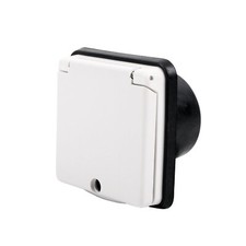 Vorzeltsteckdose 220V wei&szlig; 9 x 9 mit Deckel Gummiabdichtung IP44 f&uuml;r Caravan