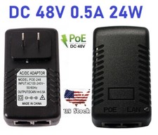 US 48V-0.5A Wall Plug POE Injector Ethernet Adapter IP Phone/Camera Power Supply