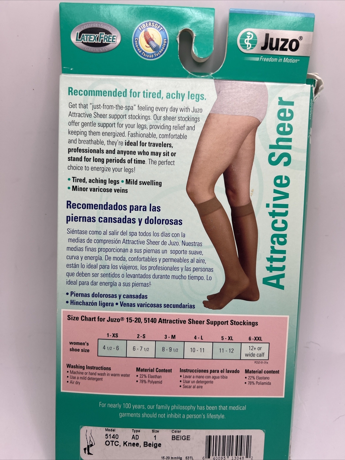Juzo Attractive Sheer Support Compression Knee Stockings 15 20 Ad Size 