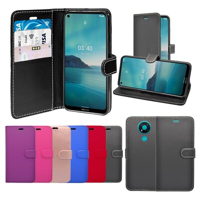 Für Nokia Klappetui PU Leder Ständer Kartenschlitz Tasche Handyhülle 