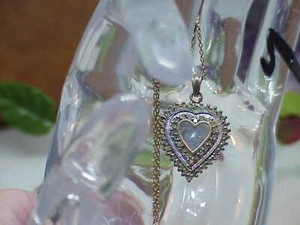 Sterling  Heart Pendant .25ct Diamond Heart Pendant Yellow gold Sterling Chain