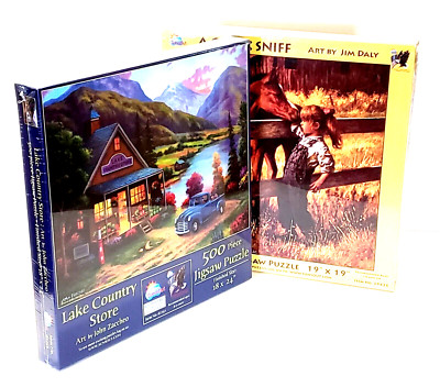 A Quick Horse Sniff & Lake Country Store 2 Puzzles Factory Sealed NEW Great Gift