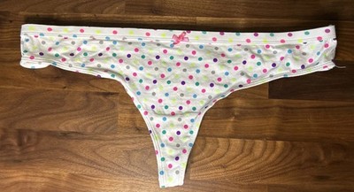 Vtg NoBo No Boundaries Panties Thong Polka Dot Sz XL NWOT Whale Tail Thick
