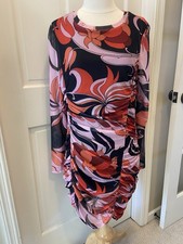 Nasty Gal Retro Disco Bodycon Ruched Long Sleeve Mesh Mini Dress Size 8
