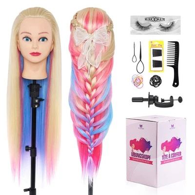 NEVERLAND BEAUTY & HEALTH 66cm Übungskopf Friseurkopf Puppenkopf DIY Ausbildung Kosmetik Haar&Frisuren Set