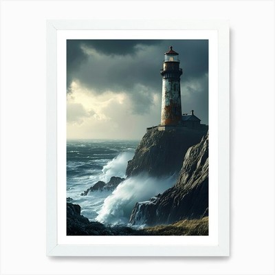 Leuchtturm Kunstdruck gerahmt Wandbild Poster Leinwanddruck Bild