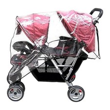 Double Stroller Universal Size Baby Rain Cover/Wind Shield Deal Black -NEW-MM