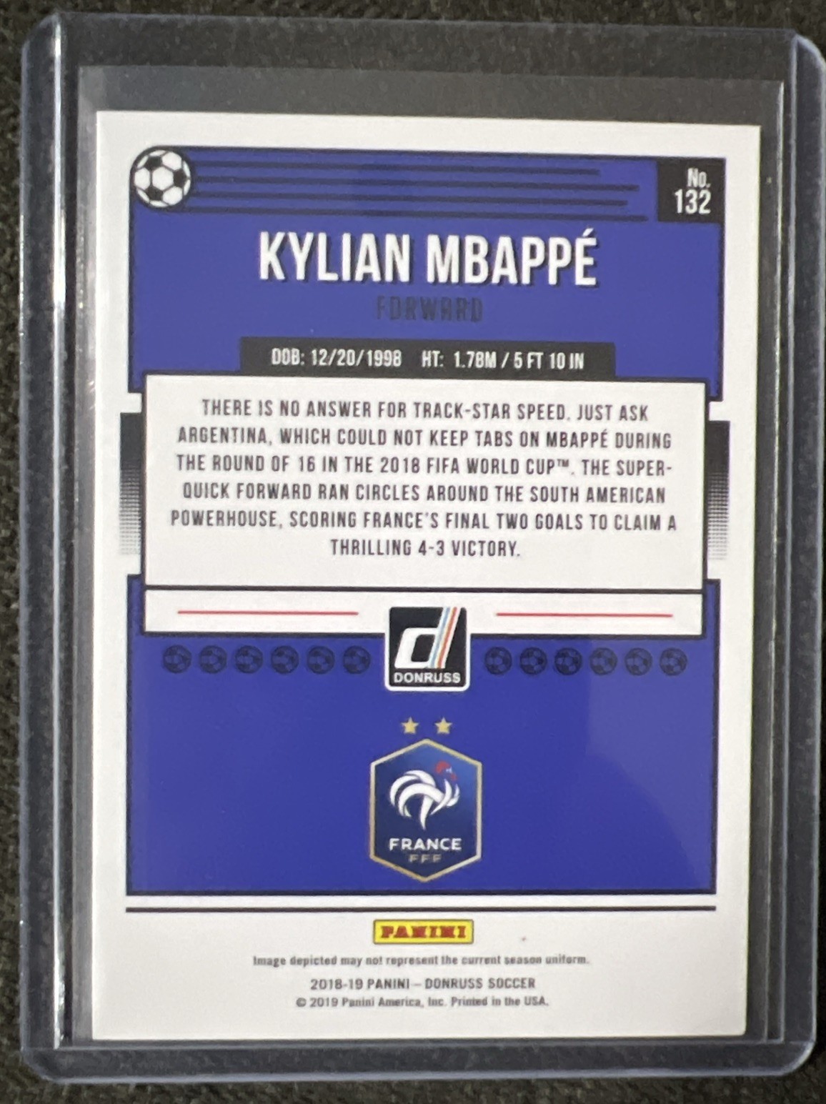 KYLIAN MBAPPE 2018-19 Donruss ROOKIE #132 FRANCE view 2